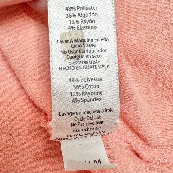 LuLaRoe Irma Tunic Top 3XL Duo 1 Coral Print 1 Solid Peach Soft Comfy Loose Fit - Picture 13 of 15